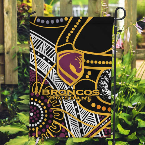 Brisbane Broncos Garden Flag Australian Aboriginal Dot Painting Handprint