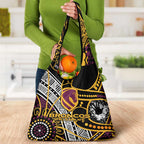 Brisbane Broncos Grocery Bag Australian Aboriginal Dot Painting Handprint