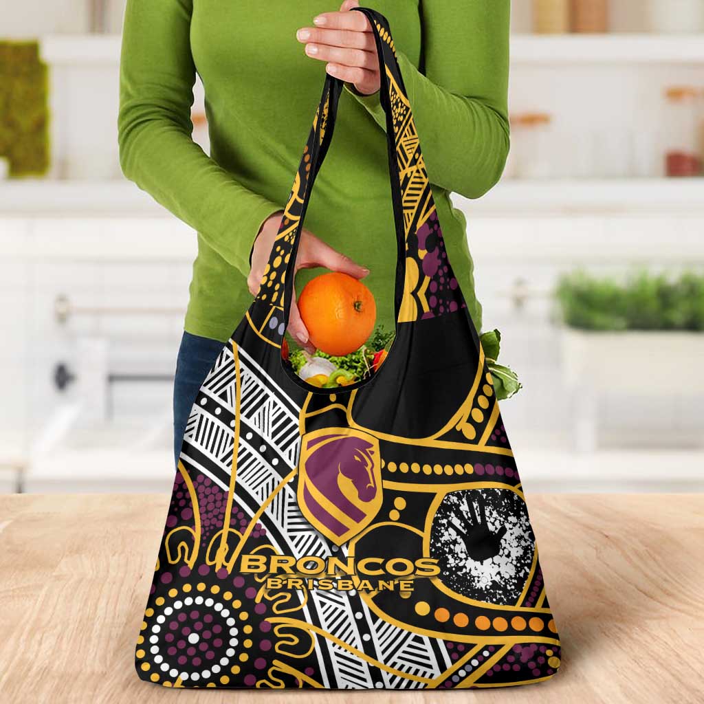 Brisbane Broncos Grocery Bag Australian Aboriginal Dot Painting Handprint