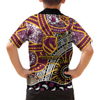 Brisbane Broncos Hawaiian Shirt Australian Aboriginal Dot Painting Handprint