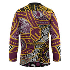 Brisbane Broncos Hockey Jersey Australian Aboriginal Dot Painting Handprint
