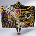 Brisbane Broncos Hooded Blanket Australian Aboriginal Dot Painting Handprint