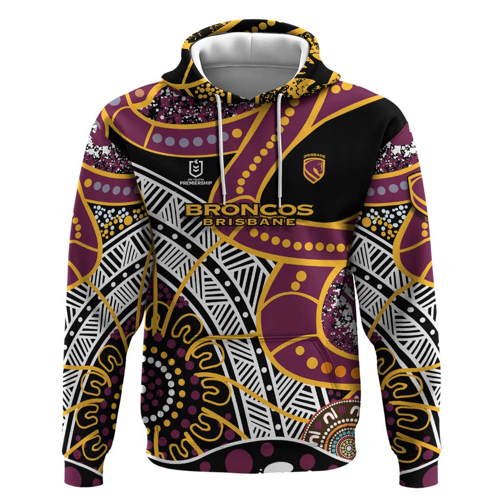 Brisbane Broncos Hoodie Australian Aboriginal Dot Painting Handprint