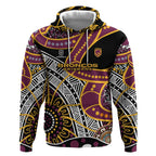 Brisbane Broncos Hoodie Australian Aboriginal Dot Painting Handprint