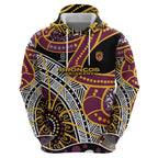 Brisbane Broncos Hoodie Australian Aboriginal Dot Painting Handprint