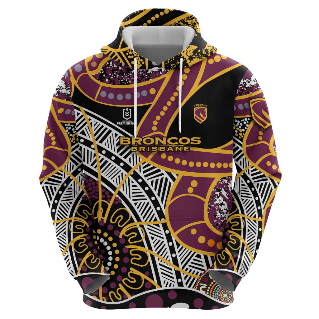 Brisbane Broncos Hoodie Australian Aboriginal Dot Painting Handprint