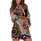 Brisbane Broncos Hoodie Dress Australian Aboriginal Dot Painting Handprint