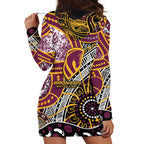 Brisbane Broncos Hoodie Dress Australian Aboriginal Dot Painting Handprint