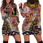 Brisbane Broncos Hoodie Dress Australian Aboriginal Dot Painting Handprint