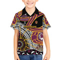 Brisbane Broncos Kid Hawaiian Shirt Australian Aboriginal Dot Painting Handprint
