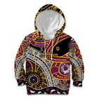Brisbane Broncos Kid Hoodie Australian Aboriginal Dot Painting Handprint