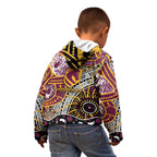 Brisbane Broncos Kid Hoodie Australian Aboriginal Dot Painting Handprint