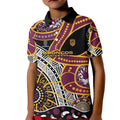 Brisbane Broncos Kid Polo Shirt Australian Aboriginal Dot Painting Handprint