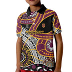 Brisbane Broncos Kid Polo Shirt Australian Aboriginal Dot Painting Handprint