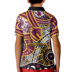 Brisbane Broncos Kid Polo Shirt Australian Aboriginal Dot Painting Handprint
