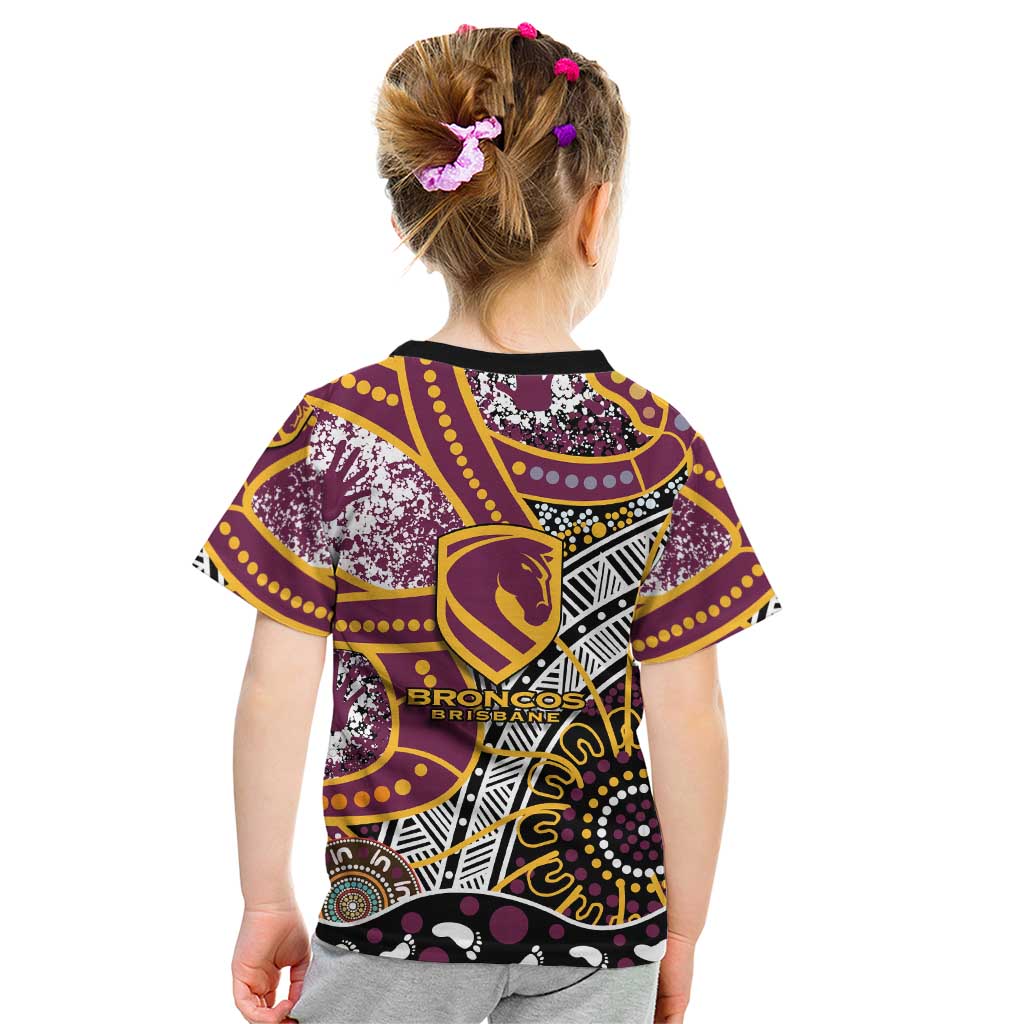 Brisbane Broncos Kid T Shirt Australian Aboriginal Dot Painting Handprint