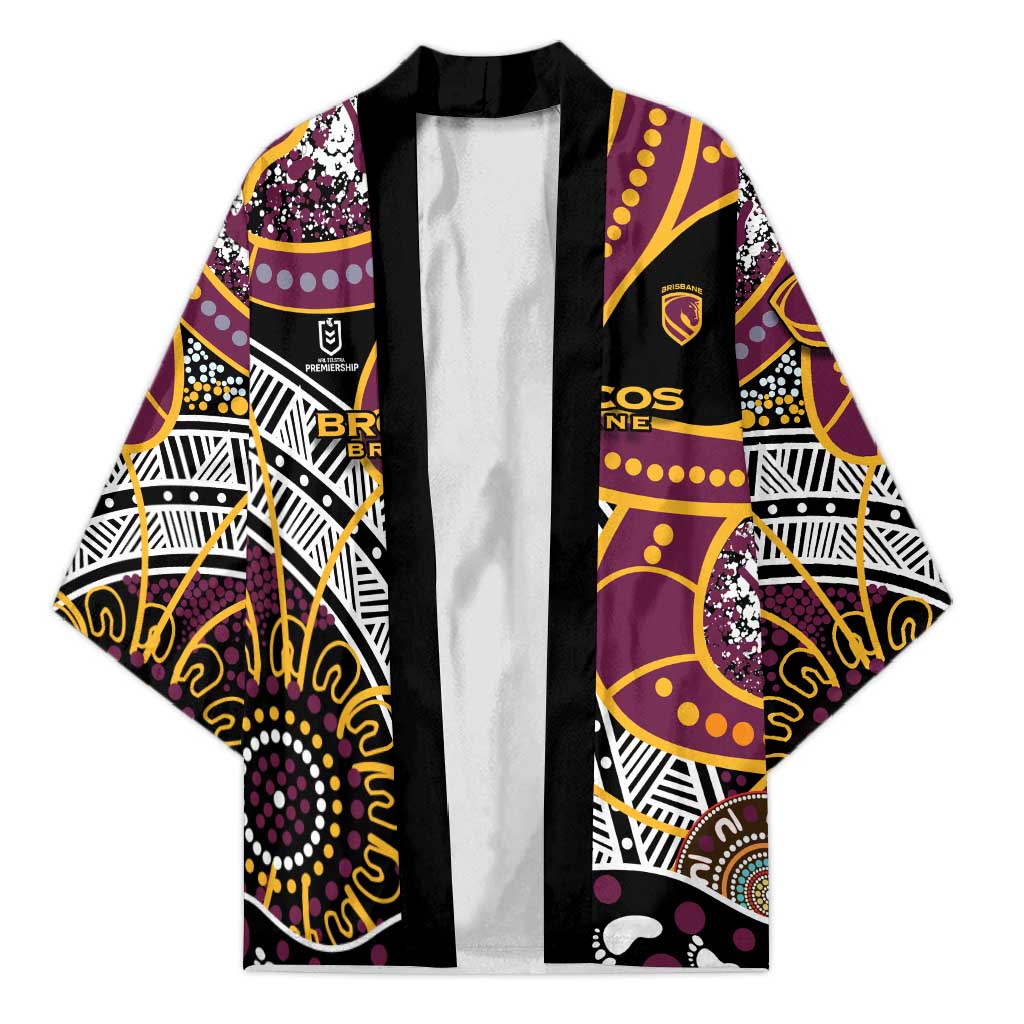 Brisbane Broncos Kimono Australian Aboriginal Dot Painting Handprint
