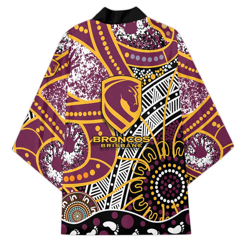 Brisbane Broncos Kimono Australian Aboriginal Dot Painting Handprint