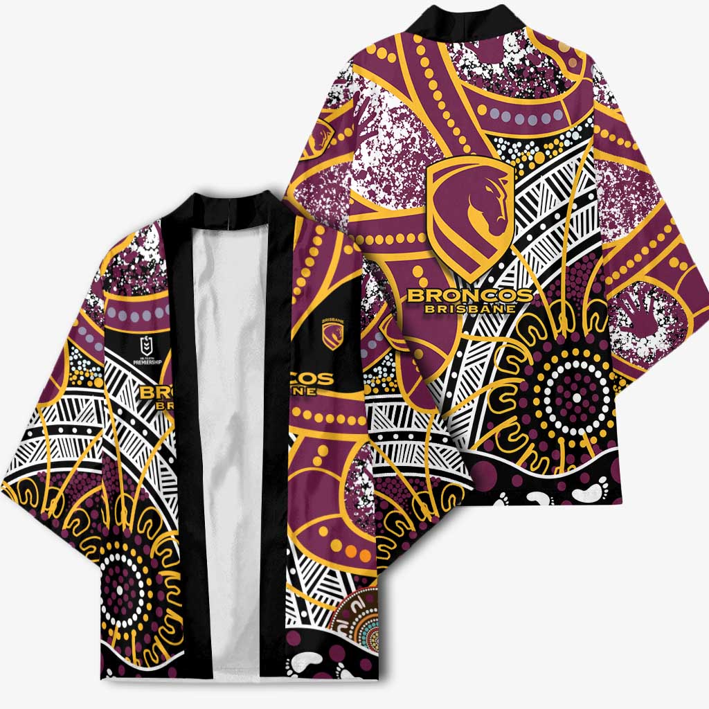 Brisbane Broncos Kimono Australian Aboriginal Dot Painting Handprint