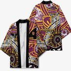 Brisbane Broncos Kimono Australian Aboriginal Dot Painting Handprint