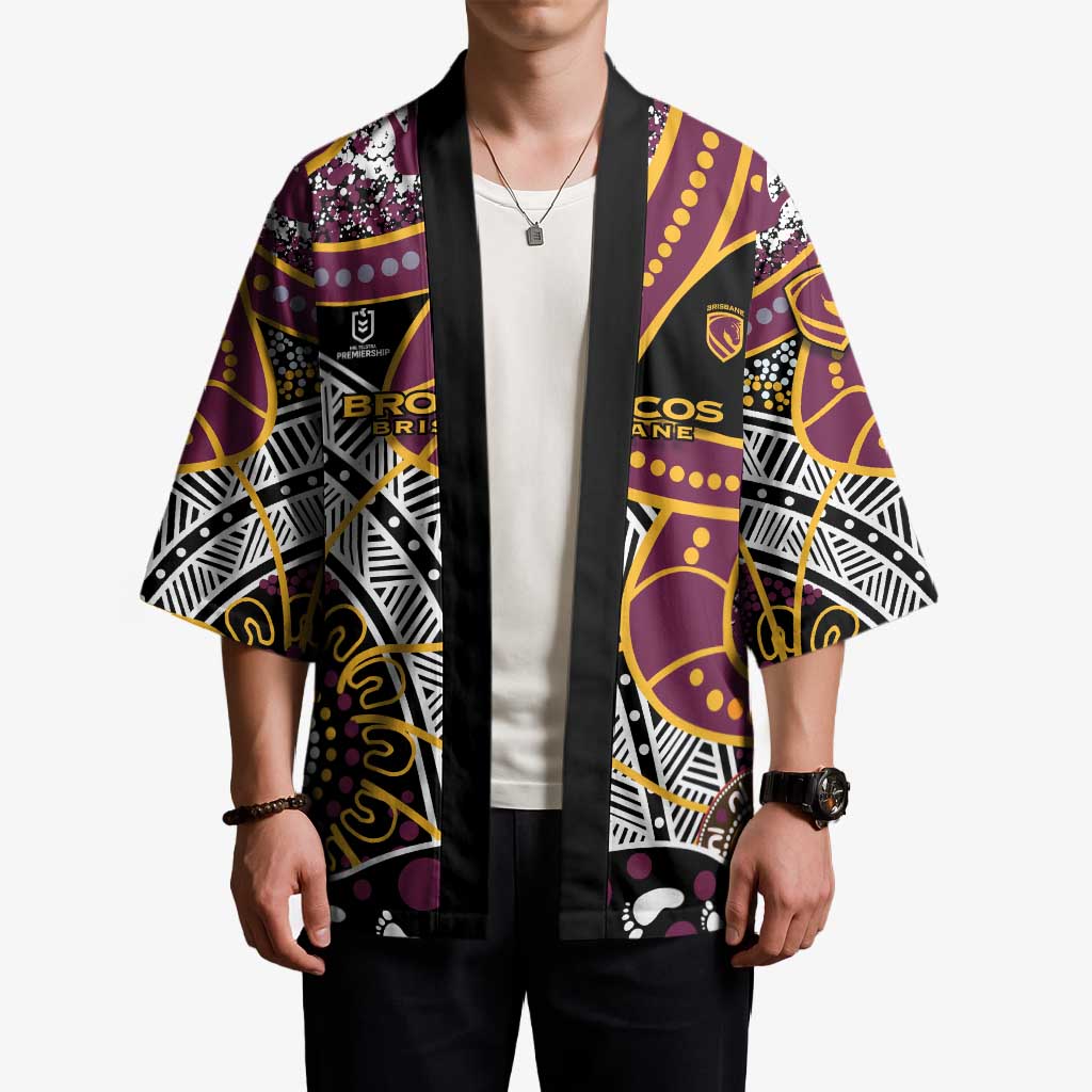 Brisbane Broncos Kimono Australian Aboriginal Dot Painting Handprint