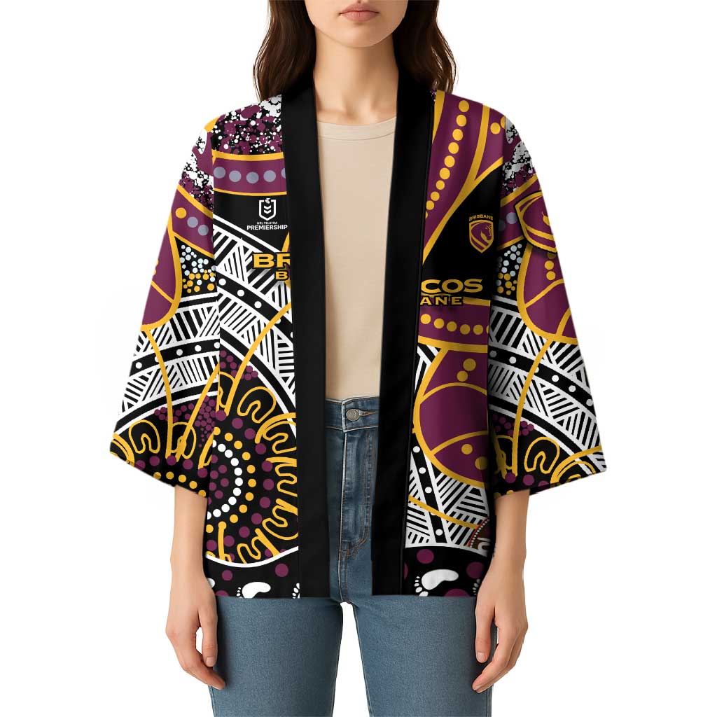 Brisbane Broncos Kimono Australian Aboriginal Dot Painting Handprint