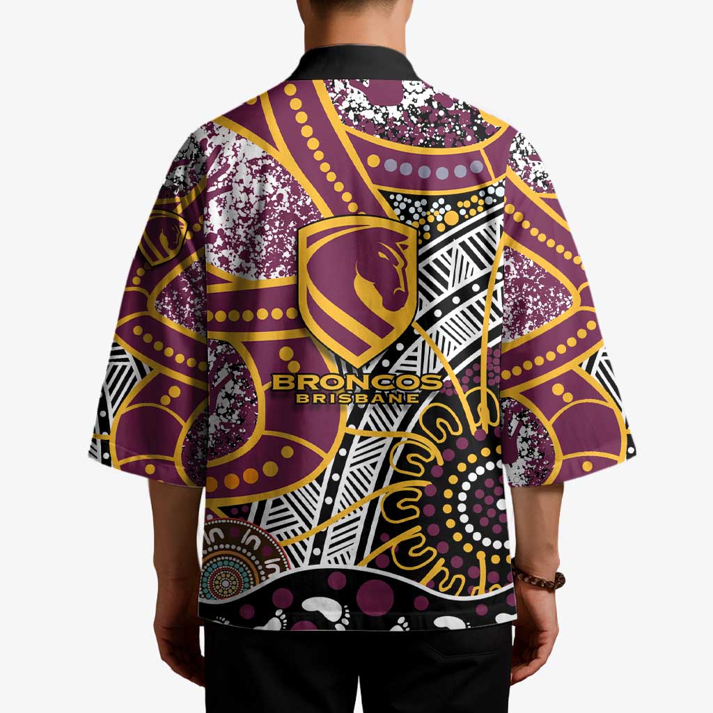 Brisbane Broncos Kimono Australian Aboriginal Dot Painting Handprint