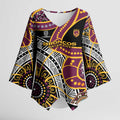 Brisbane Broncos Kimono Sleeve Blouse Australian Aboriginal Dot Painting Handprint