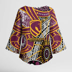 Brisbane Broncos Kimono Sleeve Blouse Australian Aboriginal Dot Painting Handprint
