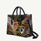 Brisbane Broncos Leather Bag Australian Aboriginal Dot Painting Handprint