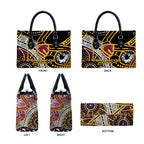 Brisbane Broncos Leather Bag Australian Aboriginal Dot Painting Handprint