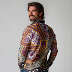 Brisbane Broncos Long Sleeve Polo Shirt Australian Aboriginal Dot Painting Handprint