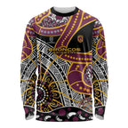 Brisbane Broncos Long Sleeve Shirt Australian Aboriginal Dot Painting Handprint