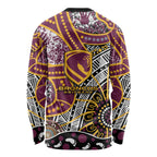 Brisbane Broncos Long Sleeve Shirt Australian Aboriginal Dot Painting Handprint