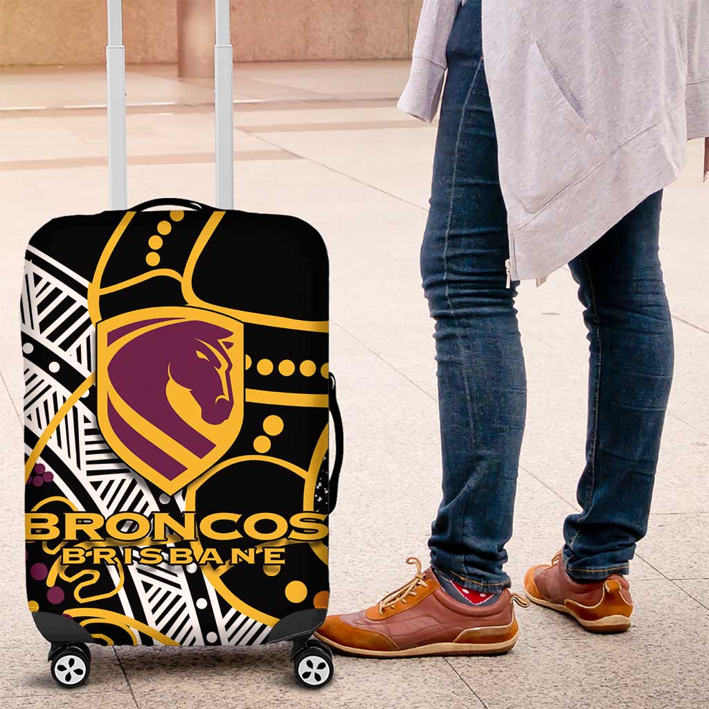 Brisbane Broncos Luggage Cover Australian Aboriginal Dot Painting Handprint