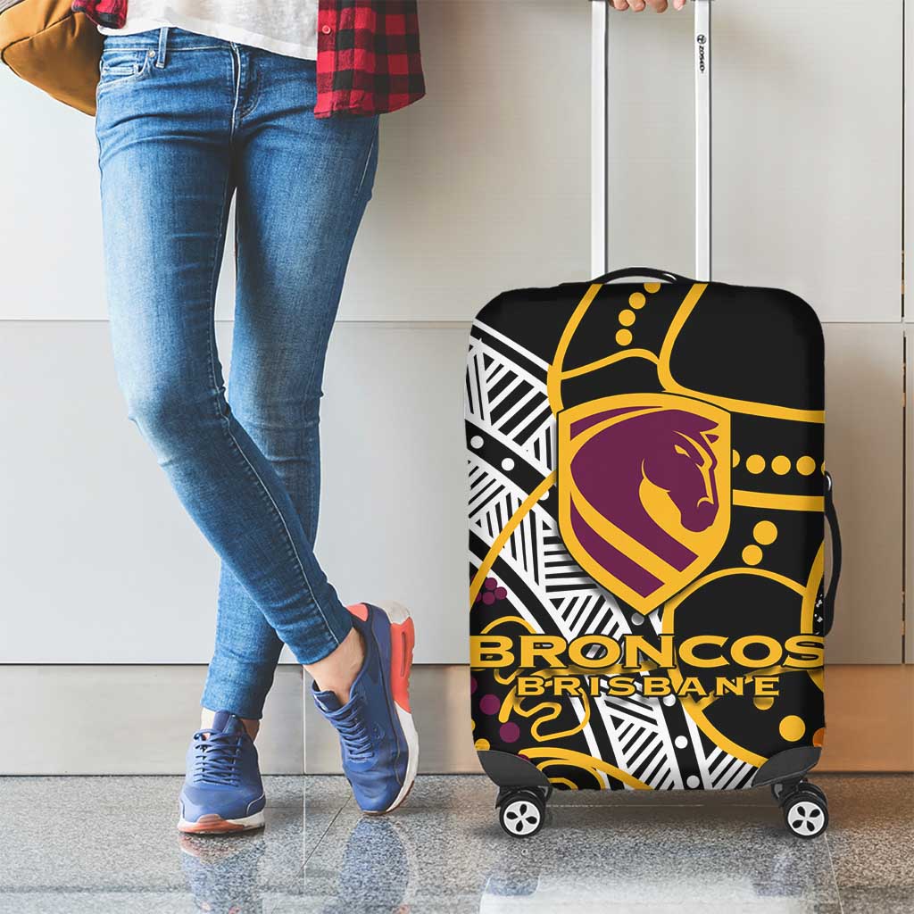 Brisbane Broncos Luggage Cover Australian Aboriginal Dot Painting Handprint