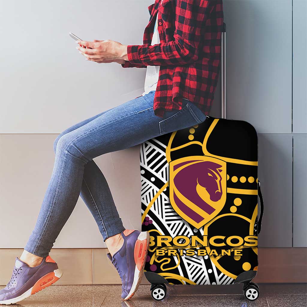 Brisbane Broncos Luggage Cover Australian Aboriginal Dot Painting Handprint