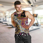 Brisbane Broncos Men Tank Top Australian Aboriginal Dot Painting Handprint