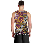 Brisbane Broncos Men Tank Top Australian Aboriginal Dot Painting Handprint