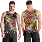 Brisbane Broncos Men Tank Top Australian Aboriginal Dot Painting Handprint