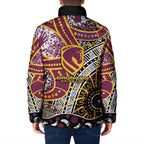 Brisbane Broncos Padded Jacket Australian Aboriginal Dot Painting Handprint