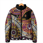 Brisbane Broncos Padded Jacket Australian Aboriginal Dot Painting Handprint
