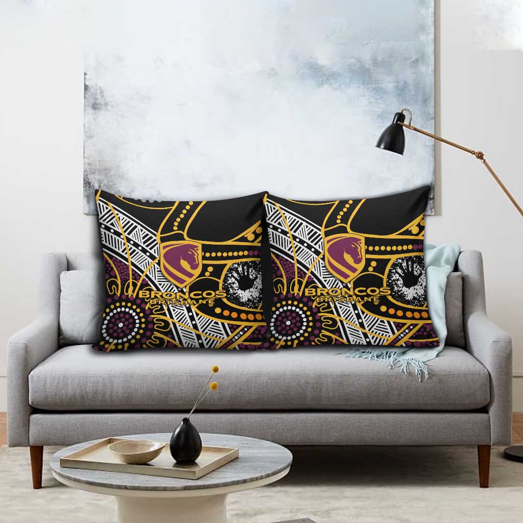 Brisbane Broncos Pillow Cover Australian Aboriginal Dot Painting Handprint