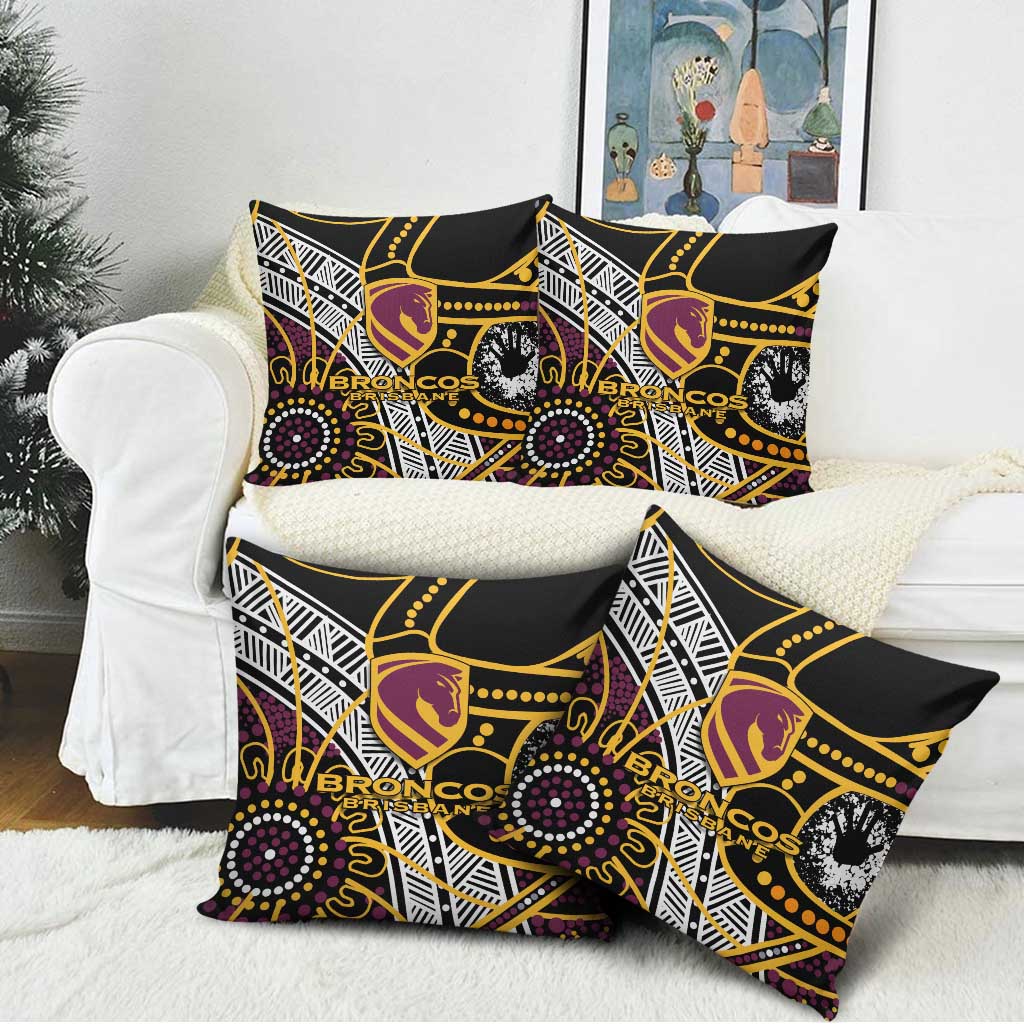Brisbane Broncos Pillow Cover Australian Aboriginal Dot Painting Handprint
