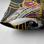 Brisbane Broncos Pillow Cover Australian Aboriginal Dot Painting Handprint