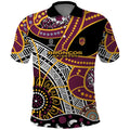 Brisbane Broncos Polo Shirt Australian Aboriginal Dot Painting Handprint