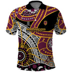Brisbane Broncos Polo Shirt Australian Aboriginal Dot Painting Handprint