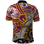 Brisbane Broncos Polo Shirt Australian Aboriginal Dot Painting Handprint