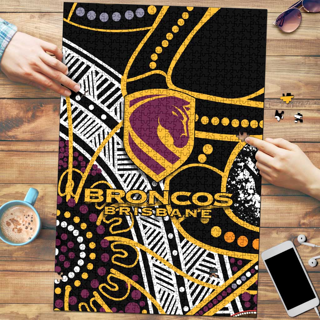 Brisbane Broncos Puzzle Australian Aboriginal Dot Painting Handprint