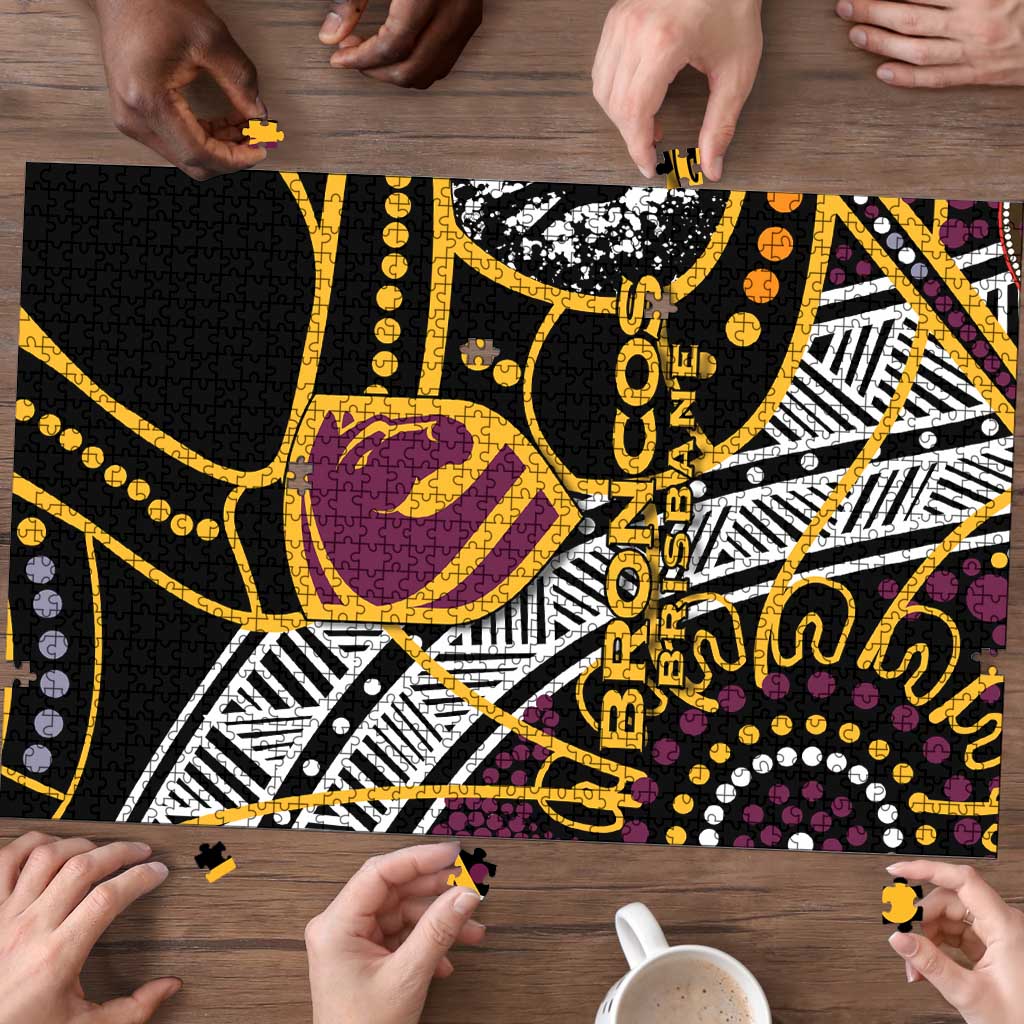 Brisbane Broncos Puzzle Australian Aboriginal Dot Painting Handprint